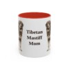 11oz Tibetan Mastiff Dog Mom Mug, Red, front view