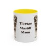 11oz Tibetan Mastiff Dog Mom Mug, Yellow, front view