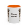 11oz Tibetan Mastiff Mug, Orange, front view