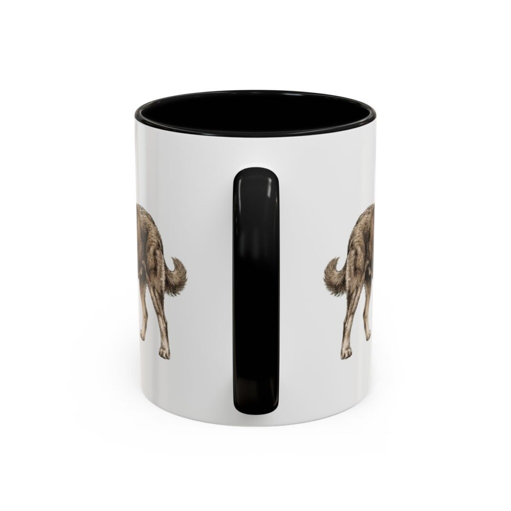 11oz Tibetan Mastiff Mug, Black, back view