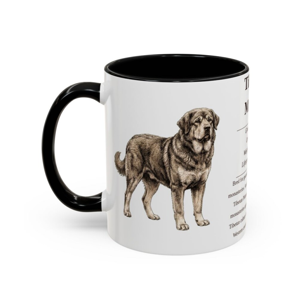 11oz Tibetan Mastiff Mug, Black, left side view