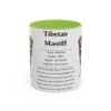 11oz Tibetan Mastiff Mug, Light Green, front view