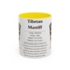 11oz Tibetan Mastiff Mug, Yellow, front view
