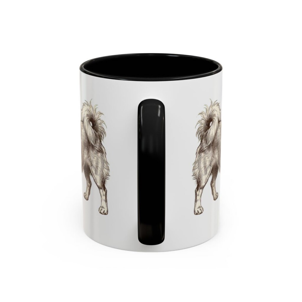 11oz Tibetan Spaniel Mug, Black, back view