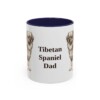 11oz Tibetan Spaniel Dog Dad Mug, Navy, front view
