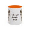 11oz Tibetan Spaniel Dog Dad Mug, Orange, front view