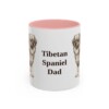 11oz Tibetan Spaniel Dog Dad Mug, Pink, front view