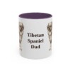 11oz Tibetan Spaniel Dog Dad Mug, Purple, front view