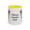 11oz Tibetan Spaniel Dog Dad Mug, Yellow, front view