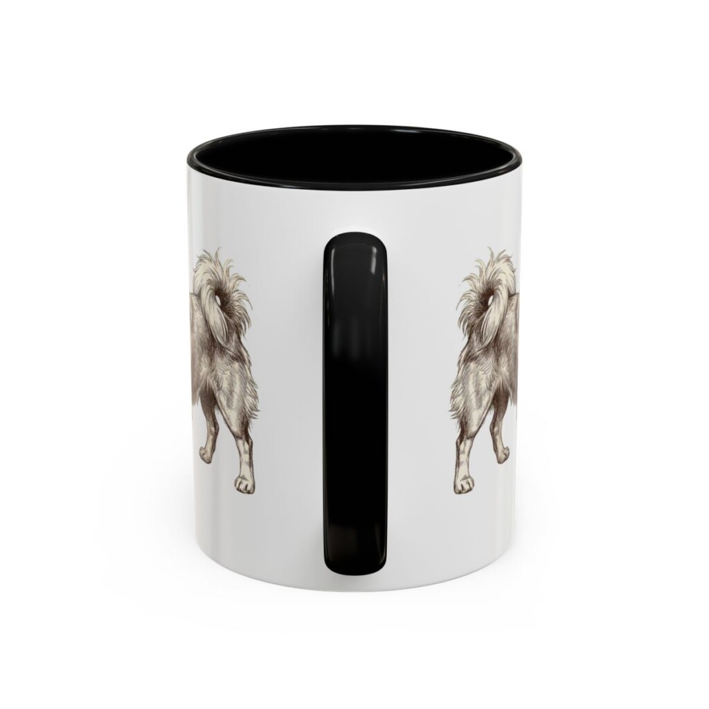 11oz Funny Tibetan Spaniel Mug, Black, back view