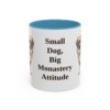 11oz Funny Tibetan Spaniel Mug, Light Blue, front view