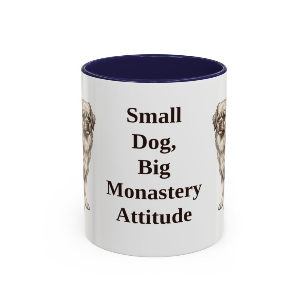 11oz Funny Tibetan Spaniel Mug, Navy, front view