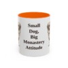 11oz Funny Tibetan Spaniel Mug, Orange, front view