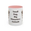 11oz Funny Tibetan Spaniel Mug, Pink, front view