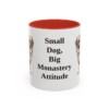 11oz Funny Tibetan Spaniel Mug, Red, front view
