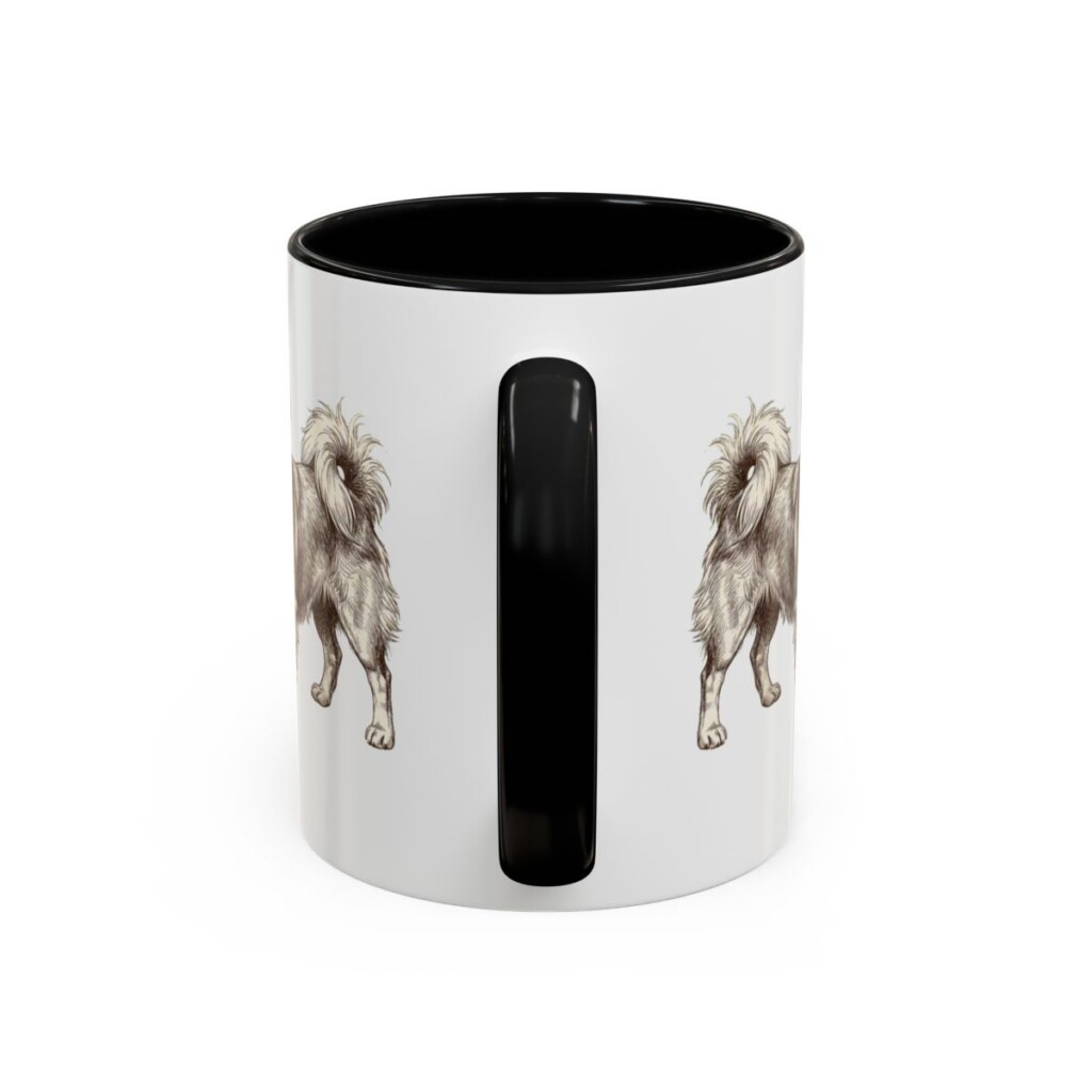 11oz Tibetan Spaniel Latin Mug, Black, back view