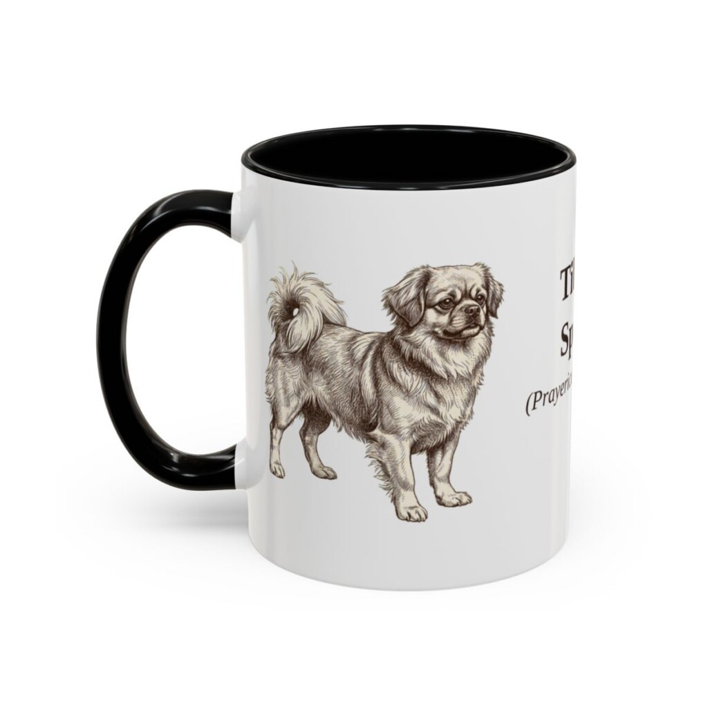 11oz Tibetan Spaniel Latin Mug, Black, left side view