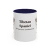 11oz Tibetan Spaniel Latin Mug, Navy, front view