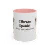 11oz Tibetan Spaniel Latin Mug, Pink, front view