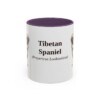 11oz Tibetan Spaniel Latin Mug, Purple, front view