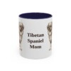 11oz Tibetan Spaniel Dog Mom Mug, Navy, front view