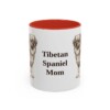 11oz Tibetan Spaniel Dog Mom Mug, Red, front view