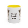 11oz Tibetan Spaniel Dog Mom Mug, Yellow, front view