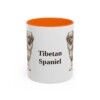 11oz Tibetan Spaniel Mug, Orange, front view
