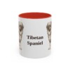 11oz Tibetan Spaniel Mug, Red, front view