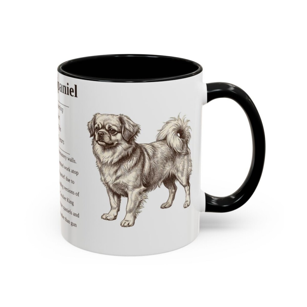 11oz Tibetan Spaniel Mug, Black, right side view