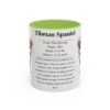 11oz Tibetan Spaniel Mug, Light Green, front view