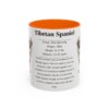 11oz Tibetan Spaniel Mug, Orange, front view