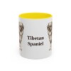 11oz Tibetan Spaniel Mug, Yellow, front view