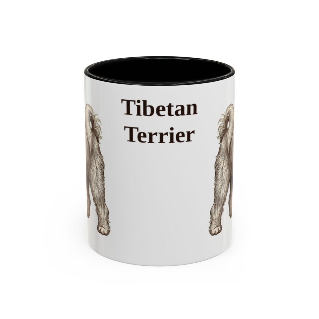 11oz-tibetan-terrier-mug-black-front 11oz Tibetan Terrier Mug, Black, front view