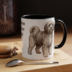 11oz Tibetan Terrier Dog Dad Mug, Black, lifestyle photo