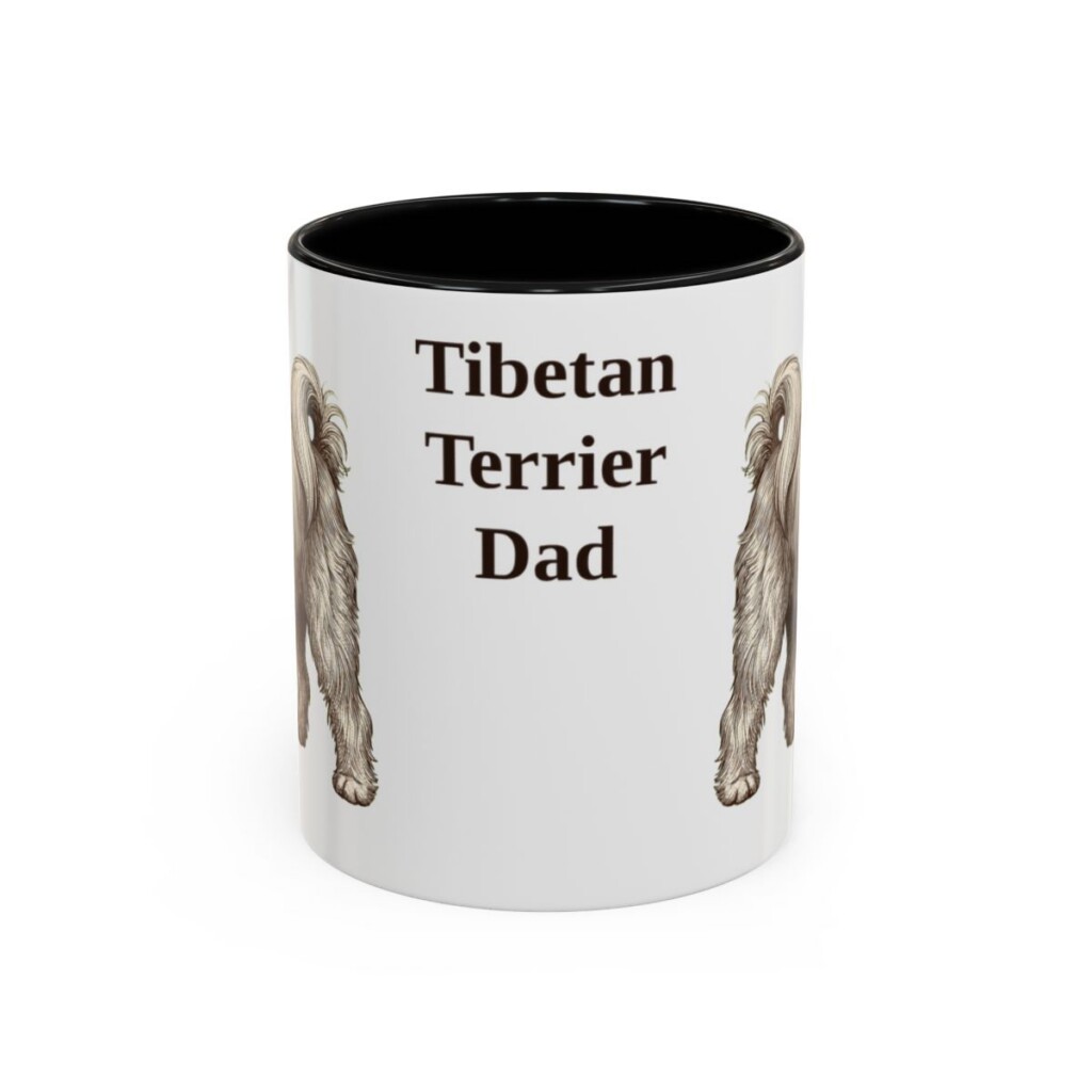 11oz Tibetan Terrier Dog Dad Mug, Black, front view