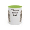 11oz Tibetan Terrier Dog Dad Mug, Light Green, front view
