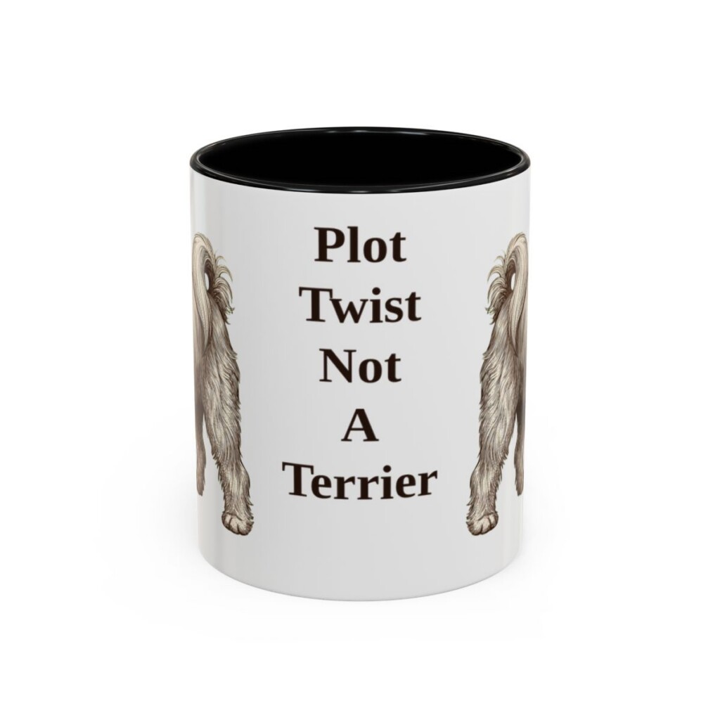 11oz Funny Tibetan Terrier Mug, Black, front view