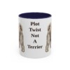 11oz Funny Tibetan Terrier Mug, Navy, front view