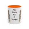 11oz Funny Tibetan Terrier Mug, Orange, front view