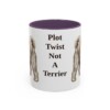 11oz Funny Tibetan Terrier Mug, Purple, front view