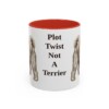 11oz Funny Tibetan Terrier Mug, Red, front view