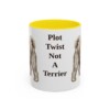 11oz Funny Tibetan Terrier Mug, Yellow, front view