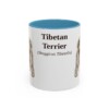 11oz Tibetan Terrier Latin Mug, Light Blue, front view