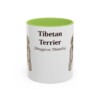 11oz Tibetan Terrier Latin Mug, Light Green, front view