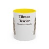11oz Tibetan Terrier Latin Mug, Yellow, front view