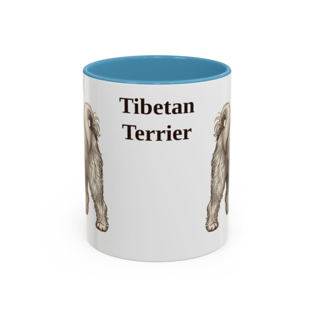 11oz-tibetan-terrier-mug-light-blue 11oz Tibetan Terrier Mug, Light Blue, front view