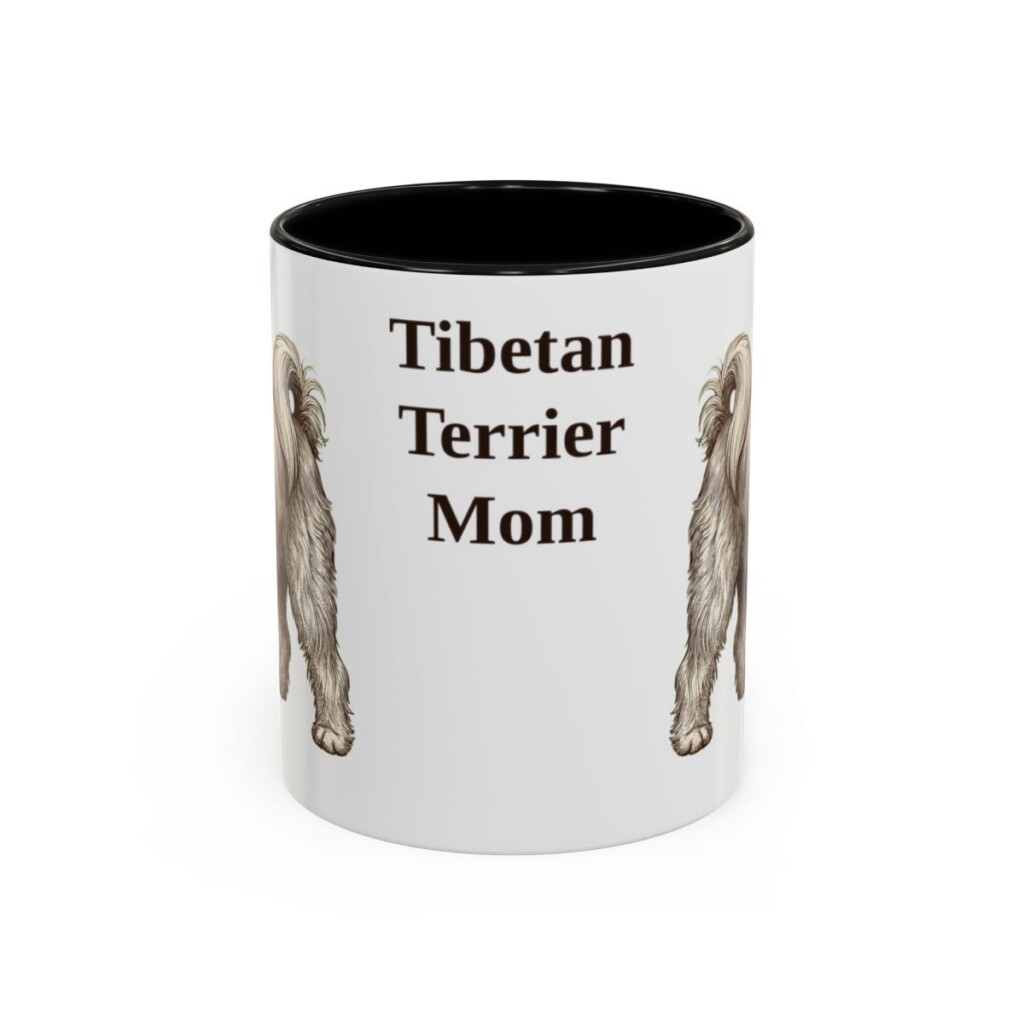 11oz-tibetan-terrier-mug-mom-black-front 11oz Tibetan Terrier Dog Mom Mug, Black, front view