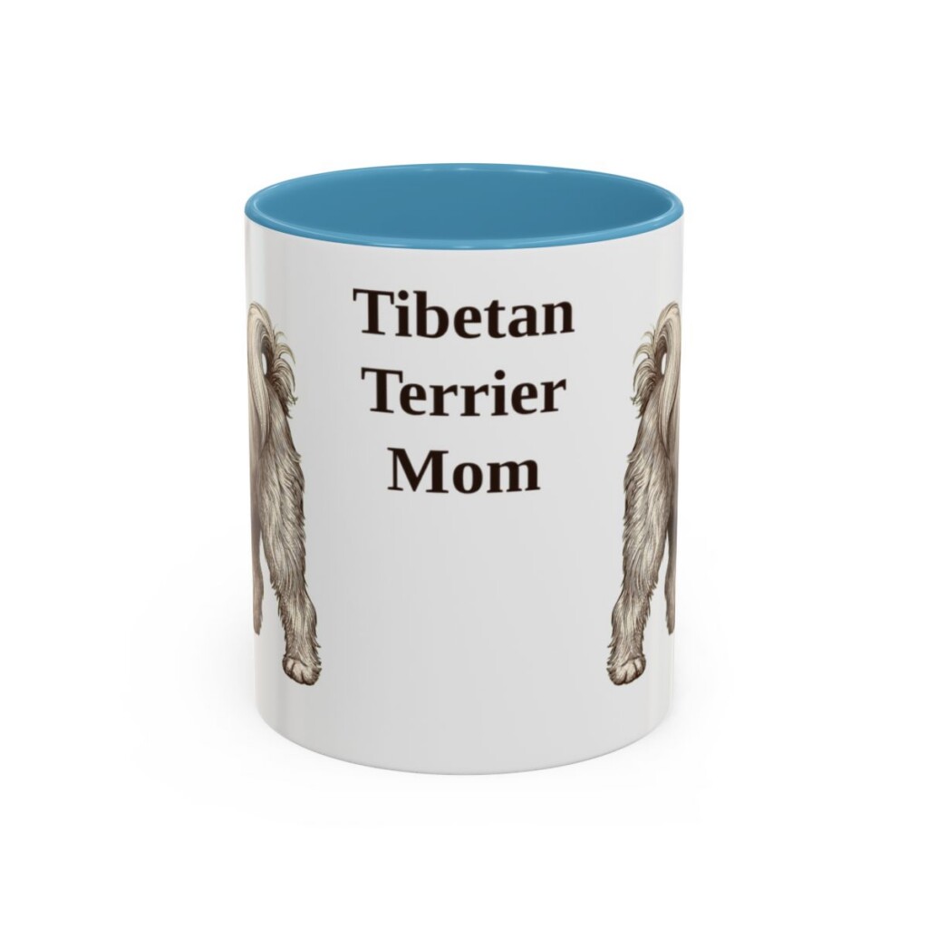 11oz-tibetan-terrier-mug-mom-light-blue 11oz Tibetan Terrier Dog Mom Mug, Light Blue, front view