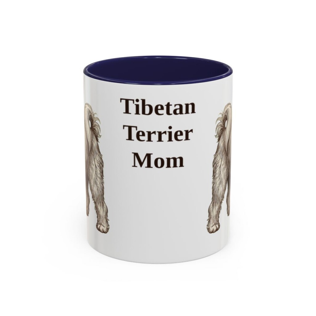 11oz-tibetan-terrier-mug-mom-navy 11oz Tibetan Terrier Dog Mom Mug, Navy, front view
